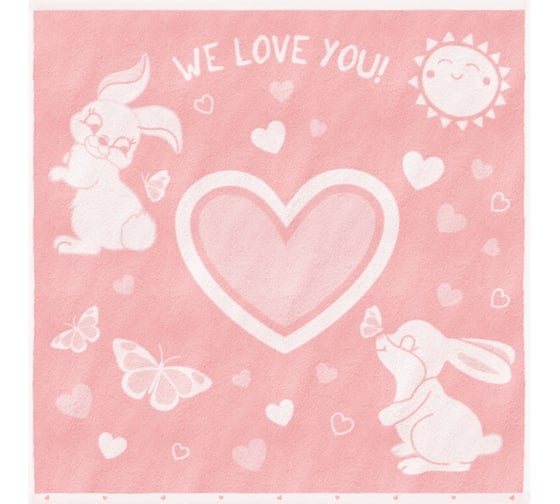 Полотенце Облачко 100/100 Зайки we love you 786565 1