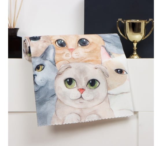 Плед Этель "Cozy cats", 75x100 см, 100% полиэстер, флис 10229664 1
