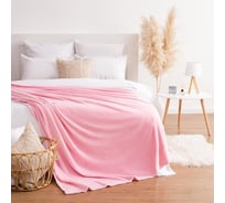 Плед Этель 200х220 см, цвет розовый, 100% п/э, корал-флис, 220 гр/м2 6894304