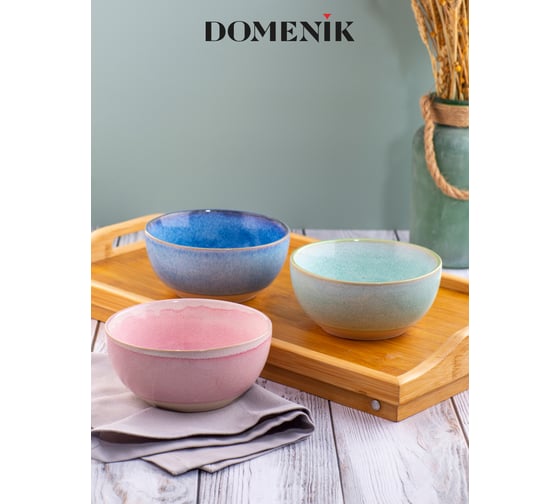 Набор салатников DOMENIK PAINTCRAFT 3 шт., 800 мл, 15 см DMD078-ECOM
