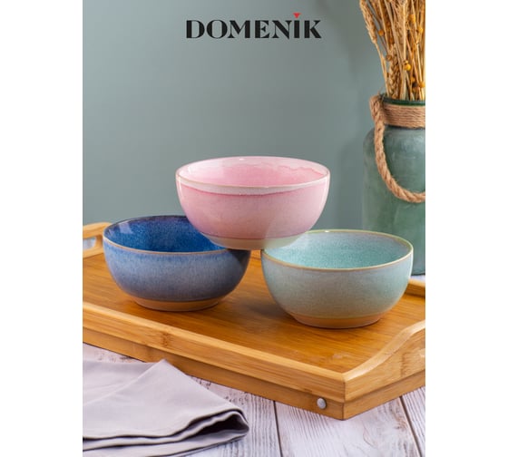 Набор салатников DOMENIK PAINTCRAFT 3 шт., 800 мл, 15 см DMD078-ECOM