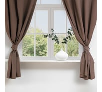 Комплект штор для кухни с подхватами Этель Kitchen, цвет коричневый, 150x180 см - 2 шт 7866016