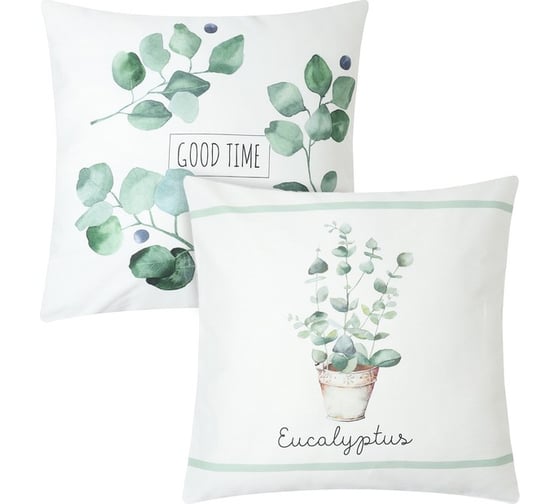 Комплект декоративных наволочек Этель Eucalyptus, 48x48 см-2шт, 100% хлопок 10068069