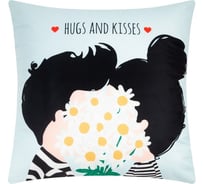 Подушка Этель "Hugs and kisses" 40x40 см, велюр, 100% п/э 9101183