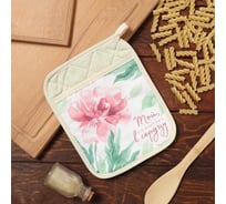 Прихватка-кармашек Этель "Пионы" 21x17см, 100% хл, ватин 250г/м2 10379848