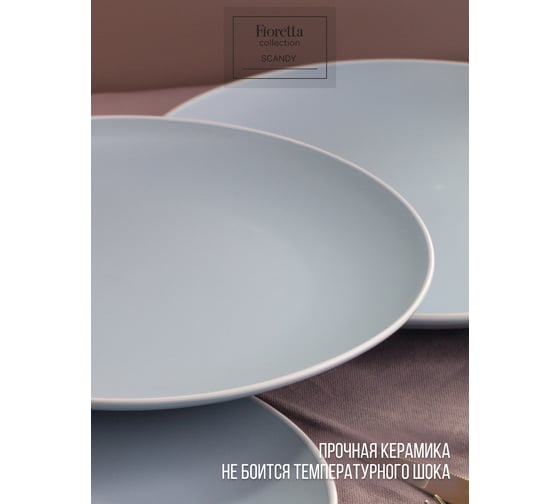 Тарелка обеденная FIORETTA SCANDY BLUE 24 см TDP544