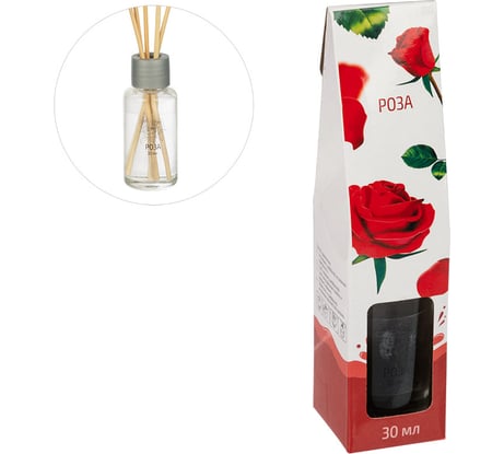 Диффузор для дома с палочками Волшебная страна 30 мл, аромат "Роза" 107506