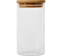 Банка для сыпучих продуктов с бамбуковой крышкой ЭЛЕТЕХ (750ml, ф80x175 мм) 4840900009
