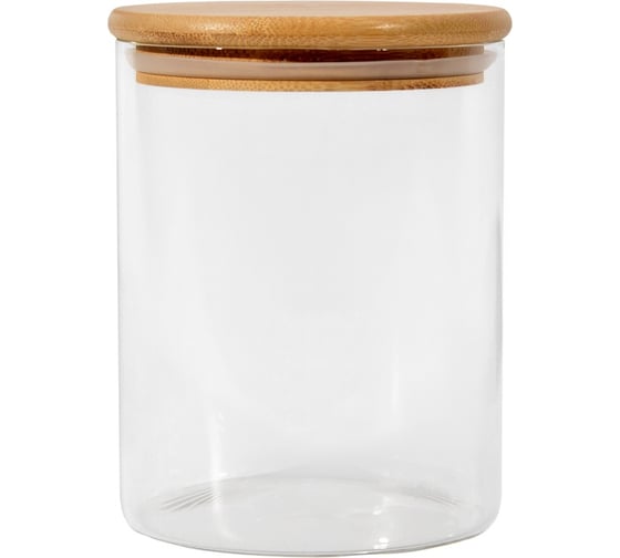 Банка для сыпучих продуктов с бамбуковой крышкой ЭЛЕТЕХ (1200ml, ф100x175 мм) 4840900023