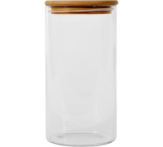 Банка для сыпучих продуктов с бамбуковой крышкой ЭЛЕТЕХ (2300ml, ф110x280 мм) 4840900034 1