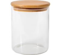 Банка для сыпучих продуктов с бамбуковой крышкой ЭЛЕТЕХ (700ml, ф110x90 мм) 4840900027
