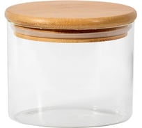 Банка для сыпучих продуктов с бамбуковой крышкой ЭЛЕТЕХ (250ml, ф80x60 мм) 4840900004