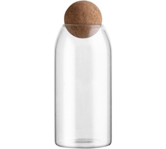 Банка для сыпучих продуктов с крышкой шар ЭЛЕТЕХ ф60 (1000 ml, ф90x175 мм) 4840900060 1