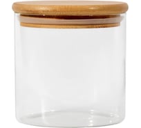 Банка для сыпучих продуктов с бамбуковой крышкой ЭЛЕТЕХ (500ml, ф90x90 мм) [ИМ] 4840900011