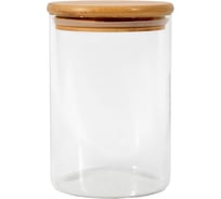 Банка для сыпучих продуктов с бамбуковой крышкой ЭЛЕТЕХ (520ml, ф80x125 мм) 4840900007