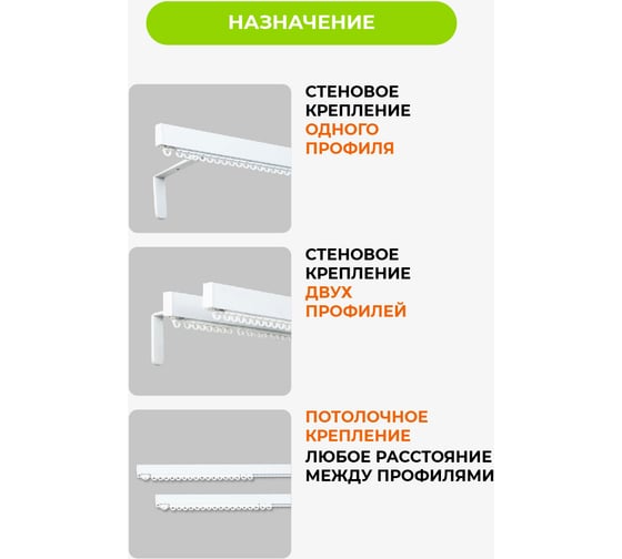 Настенный карниз для штор Arttex потолочный двухрядный металл 280 см А0000053504