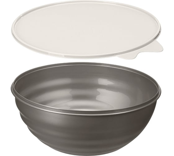 Миска с крышкой Phibo wave 3,7л (металлик/бежевый) 431296742