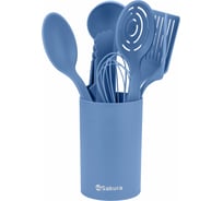Набор кухонных принадлежностей SAKURA 8 предметов SA-KW103BL нейлон, синий УТ000000619