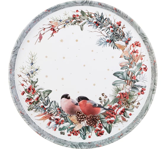 Поднос сервировочный Agness  коллекция снегири 33x2, 1 см 898-228 1