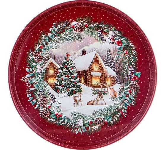 Поднос сервировочный Agness  новый год 33x2, 1 см 898-132 1