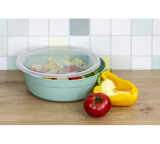 Миска IDEA 2,8 л, с крышкой, фисташковый, М 1303 Фисташковый