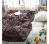 Плед велсофт WENGE 220x200 "Line" Salted caramel 964020