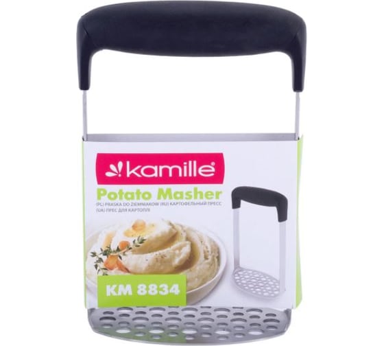 Пресс для картофеля Kamille из нержавеющей стали, 18x12x7.2см 8834