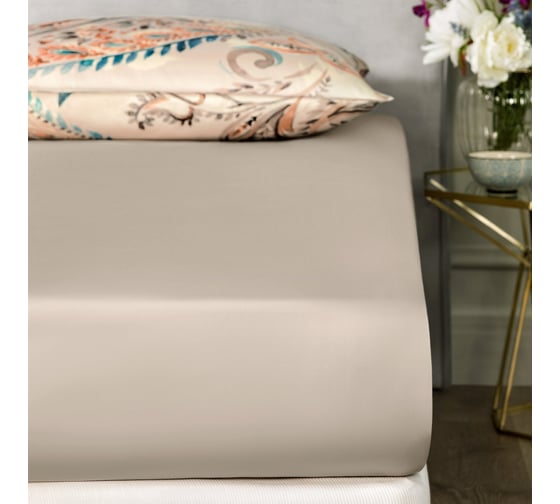 Простыня EDELSON TENCEL 180x200x30cм, арт. EPT-180 экрю 1
