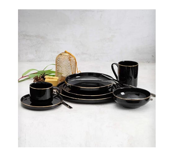 Чайная пара DOMENIK BLACK GOLD 200 мл DM3015