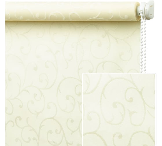 Рулонная штора Алком-М Вензель крем (43х160) RS-01402 1