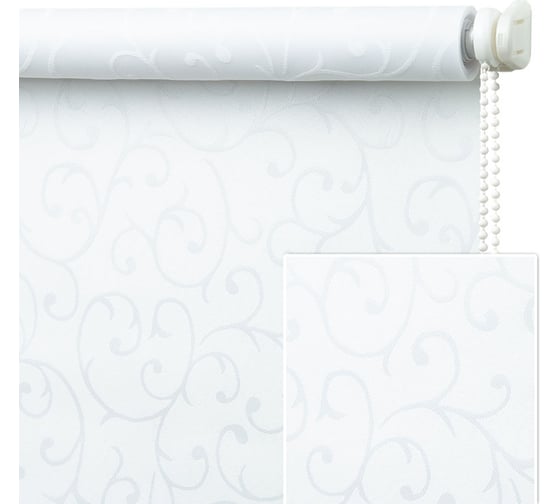 Рулонная штора Алком-М Вензель белый (90х160) RS-013010 1