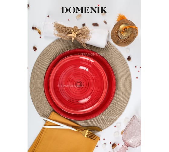 Суповая тарелка DOMENIK SCARLET 21 см DMD003