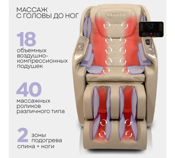 Массажное кресло электрическое PLANTA с подогревом MC-4000