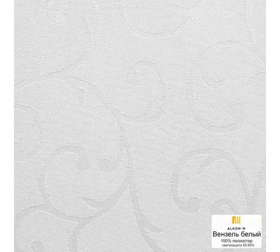 Рулонная штора Алком-М Вензель белый, 120х175 см RS-013014 1