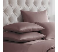 Набор из 2-х наволочек EDELSON TENCEL 50x70 см, тенцель-трикотаж, мокко ENT-57 мокко