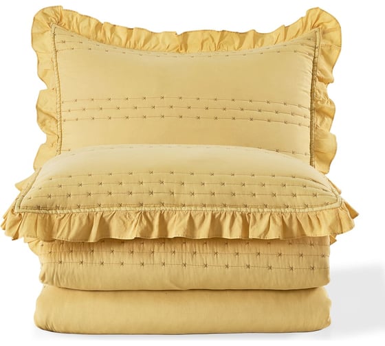 Покрывало Arya Home Arya Stone Washed Breeze 250x260 см, Желтый 8680943235367
