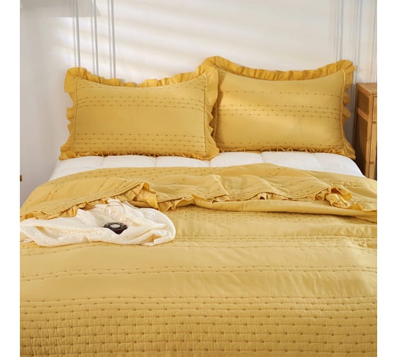 Покрывало Arya Home Arya Stone Washed Breeze 180x240 см, Желтый 8680943235350