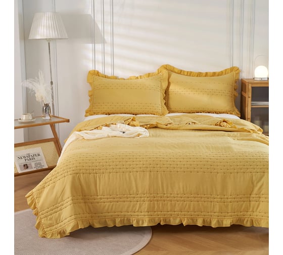 Покрывало Arya Home Arya Stone Washed Breeze 180x240 см, Желтый 8680943235350