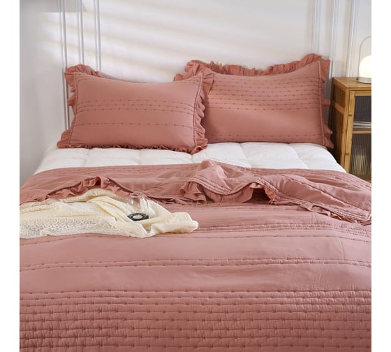 Покрывало Arya Home Arya Stone Washed Breeze 250x260 см, Розовый 8680943235381