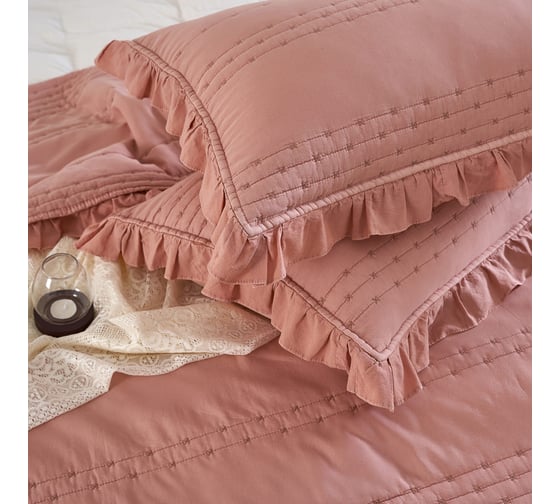 Покрывало Arya Home Arya Stone Washed Breeze 250x260 см, Розовый 8680943235381