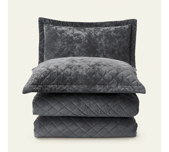 Покрывало Arya Home Arya Valentine 250x260 см, бархатное, с сумкой, Темно-серый 8680943228659