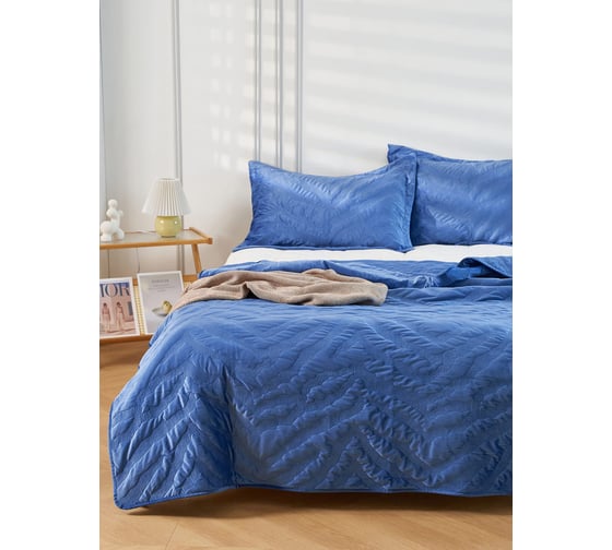 Покрывало Arya Home Arya Lady с вышивкой, 180x240 см, Индиго 8680943235312