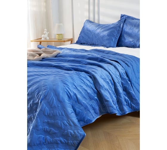 Покрывало Arya Home Arya Lady с вышивкой, 180x240 см, Индиго 8680943235312