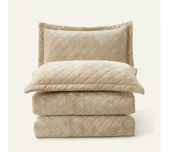 Покрывало Arya Home Arya Valentine 250x260 см, бархатное, с сумкой, Бежевый 8680943228598 1