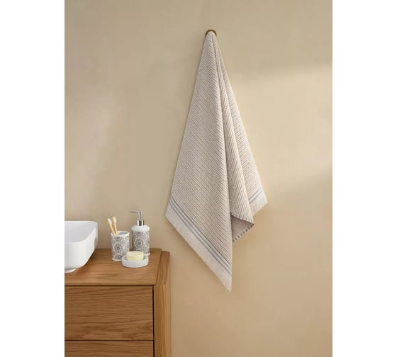 Полотенце Arya Home Arya Young 50x90 см, Бежевый, темно-синий 8680943234049