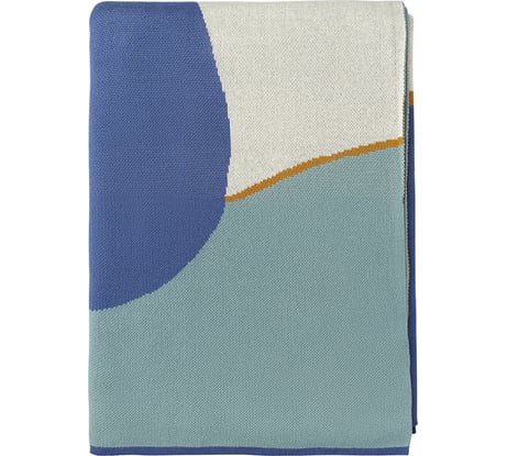 Плед Tkano из хлопка с авторским принтом синего цвета из коллекции Freak Fruit, 130x180 см TK23-TH0008