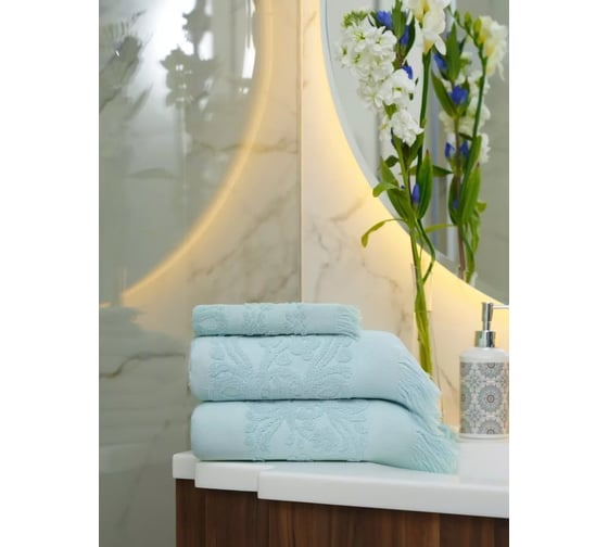 Полотенце Arya Home Arya Isabel Soft с бахромой, 30x50 см, Мятный 8680943040749