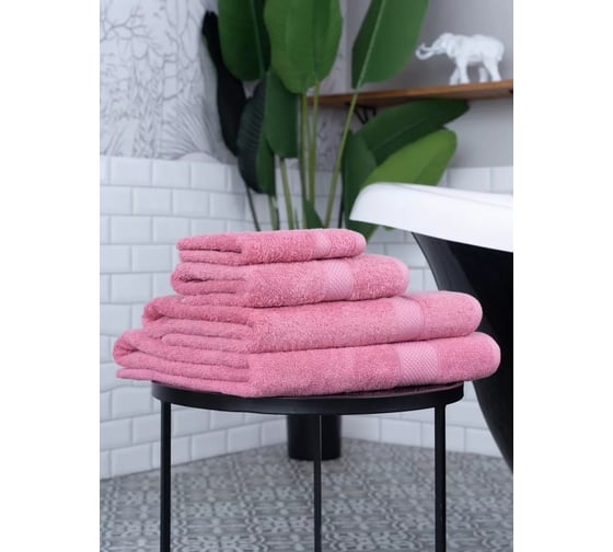 Полотенце Arya Home Arya Miranda Soft однотонное, 100x150 см, Сухая Роза 8680943039675
