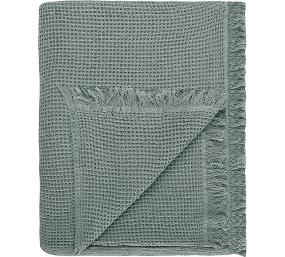 Покрывало вафельное Tkano из хлопка цвета шалфея из коллекции Essential, 180x250 см TK24-BS0003