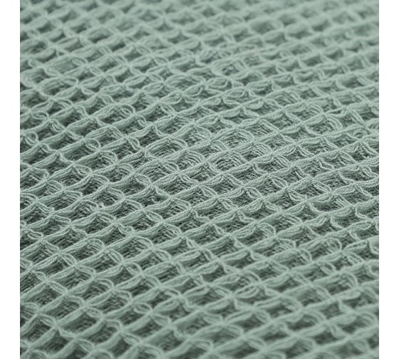 Покрывало вафельное Tkano из хлопка цвета шалфея из коллекции Essential, 180x250 см TK24-BS0003